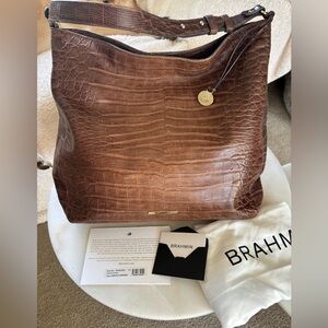 Brahmin NWOT Isabella in mocha ombré chesterfield hobo/shoulder Bag